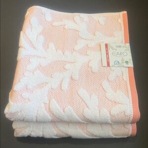 2pc CARO HOME 100% Cotton Embossed Sea Coral Bath Towel Set - Highly Absorbent